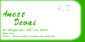 anett devai business card